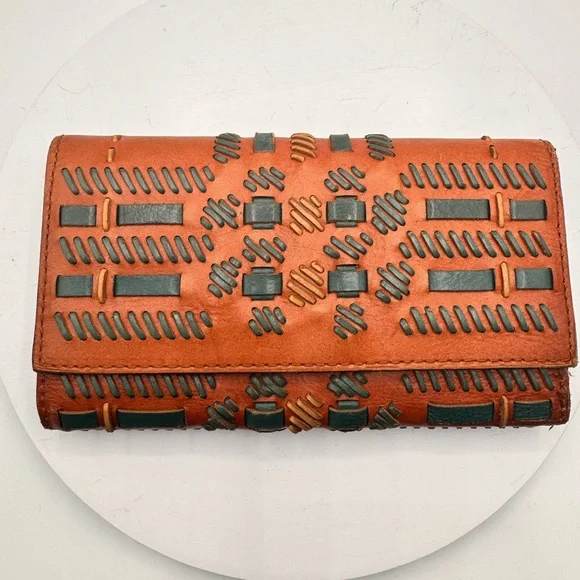 Patricia Nash Elegant Brown and Green Women's Wallet - Picture 1 of 7